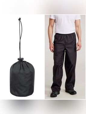 NWT - Pakka Mens Waterproof Overpants by Mountain Warehouse. Black. XXS